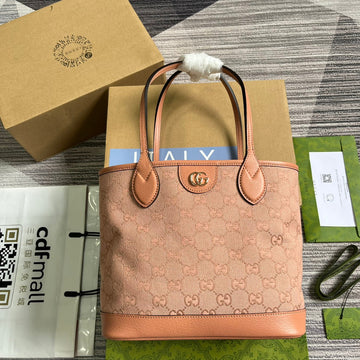GG OPHIDIA SMALL 25 TOTE BAG IN LIGHT PINK CANVAS House Of Sarah Bags