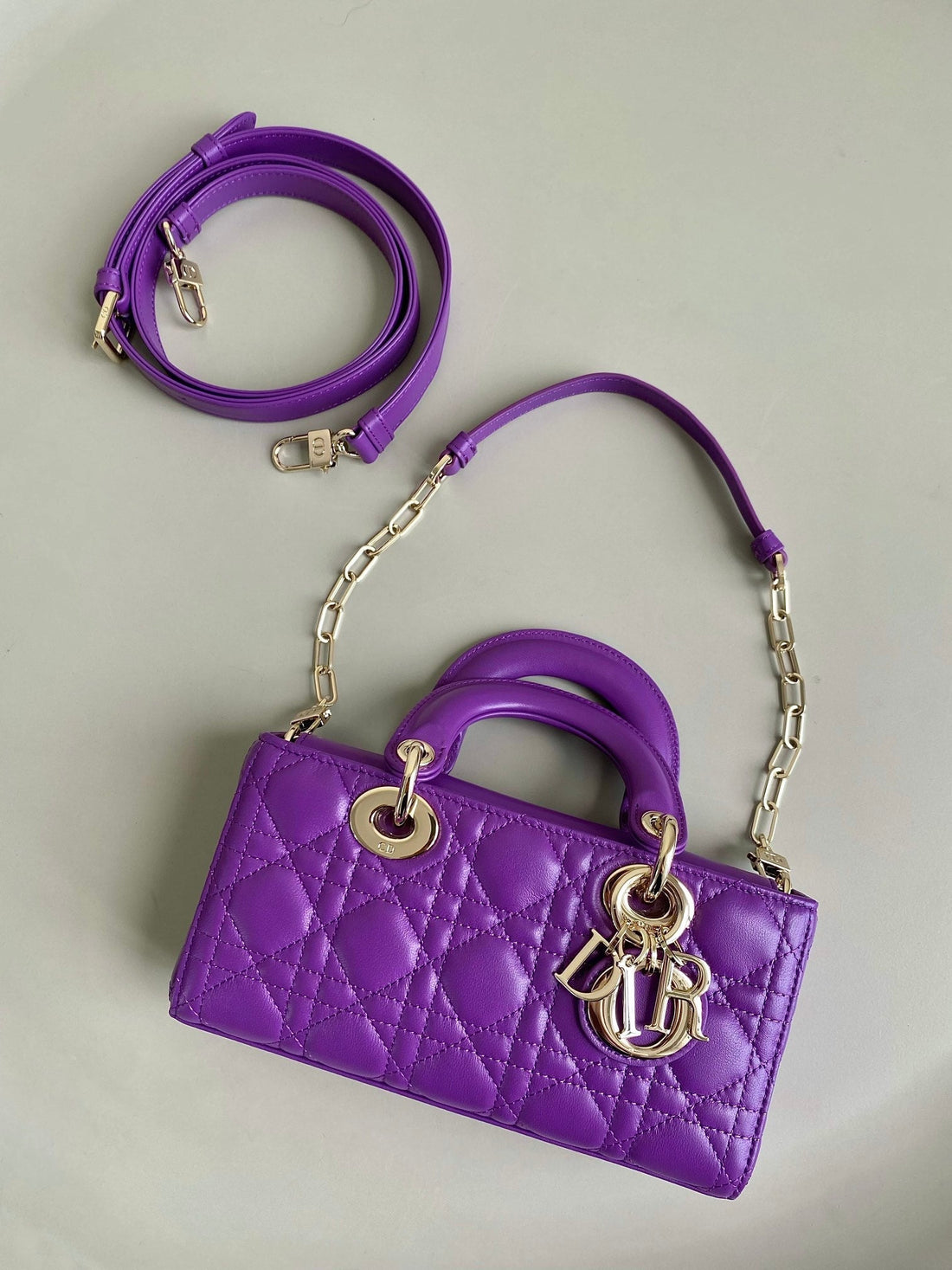 D-JOY BAG 22 IN VIOLET PURPLE LAMBSKIN House Of Sarah