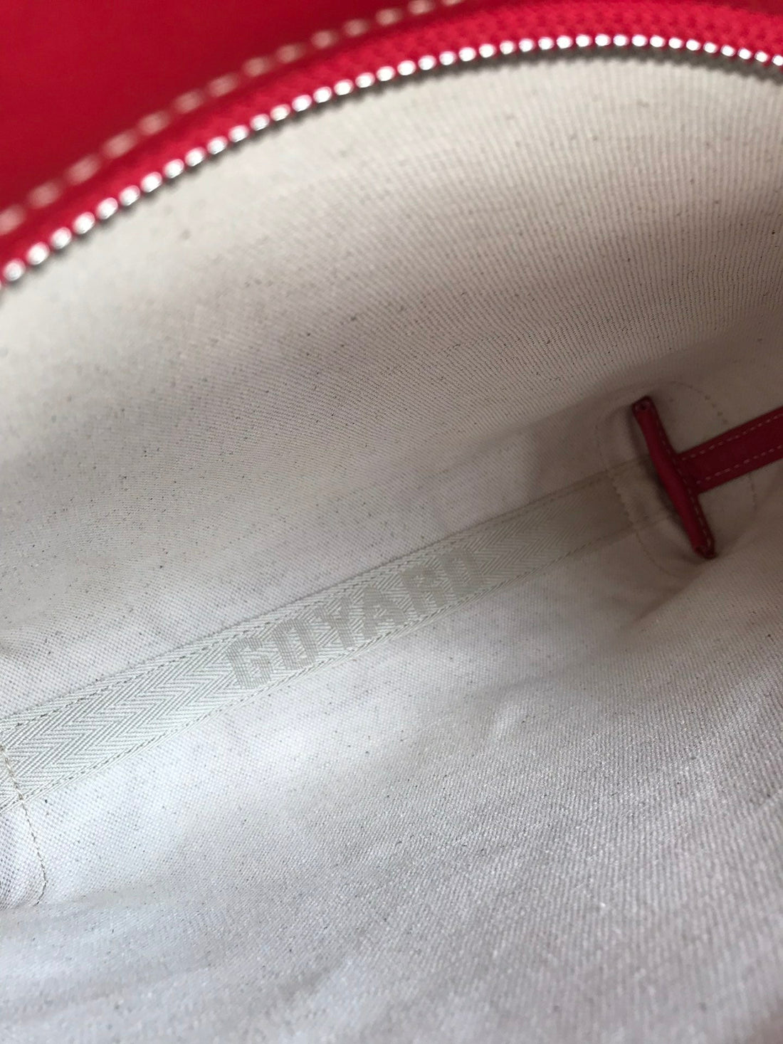CONTI POUCH 24 IN CLASSIC RED LAMBSKIN AND GOYARDINE CANVAS House Of Sarah