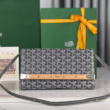 MONTE-CARLO PM CLUTCH 25 IN GRAY GOYARDINE CANVAS House Of Sarah