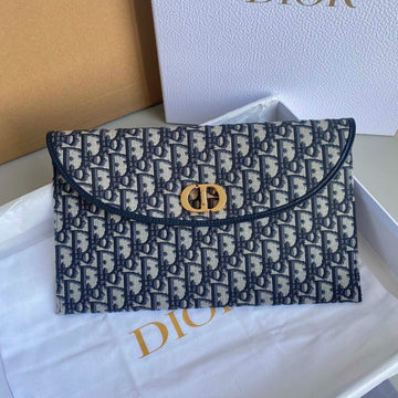 CD 30 CLUTCH BAG IN BLUE OBLIQUE JACQUARD By House Of Sarah