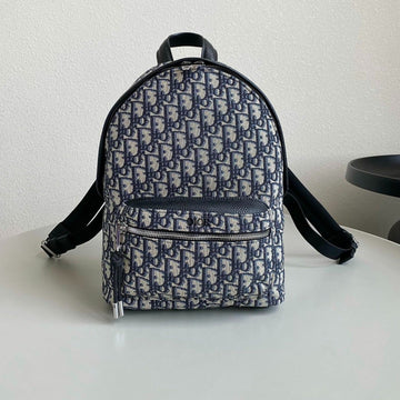 LARGE BACKPACK 42 BLUE OBLIQUE JACQUARD House Of Sarah