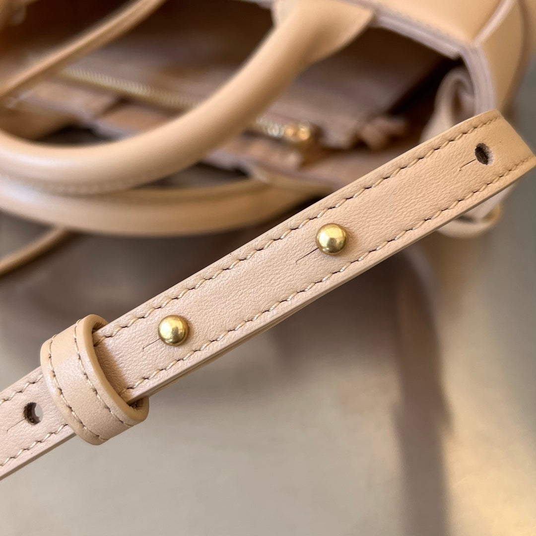 CANDY ARCO TOTE 20 IN TAN BROWN CALFSKIN by House Of Sarah