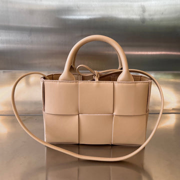 CANDY ARCO TOTE 20 IN TAN BROWN CALFSKIN by House Of Sarah