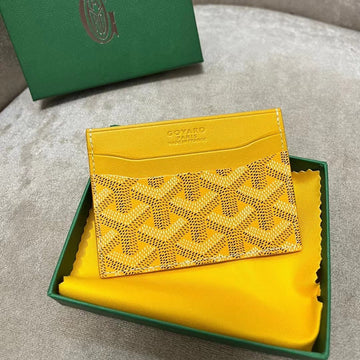 SAINT-SULPICE CARD WALLET 10 IN YELLOW GOYARDINE CANVAS AND CALFSKIN House Of Sarah
