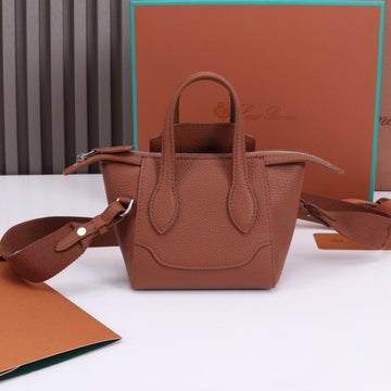 NANO SMILE BAG 18 IN UMBER BROWN CALFSKIN House Of Sarah Bags