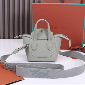 NANO SMILE BAG 18 IN HARBOR GRAY CALFSKIN House Of Sarah
