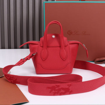 NANO SMILE BAG 18 IN CRIMSON RED CALFSKIN House Of Sarah Bags