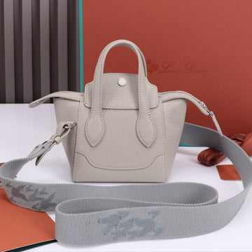 NANO SMILE BAG 18 IN PASTEL GRAY CALFSKIN House Of Sarah