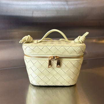 MINI VANITY CASE 18 IN BEIGE CREAM LAMBSKIN House Of Sarah Bags
