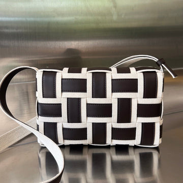 MINI CASSETTE 23 IN BLACK WHITE CALFSKIN House Of Sarah Bags