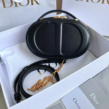 SIGNATURE 18 OVAL BAG IN BLACK CALFSKIN By House Of Sarah