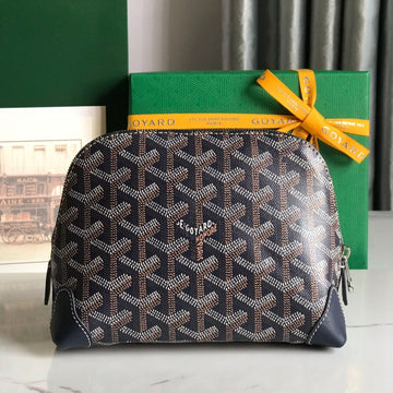 VENDÔME COSMETIC POUCH 17 IN NAVY BLUE GOYARDINE CANVAS AND CALFSKIN TRIM House Of Sarah