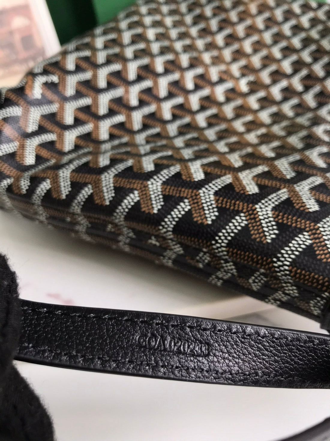 CONTI POUCH 24 IN BLACK LAMBSKIN AND GOYARDINE CANVAS by House Of Sarah