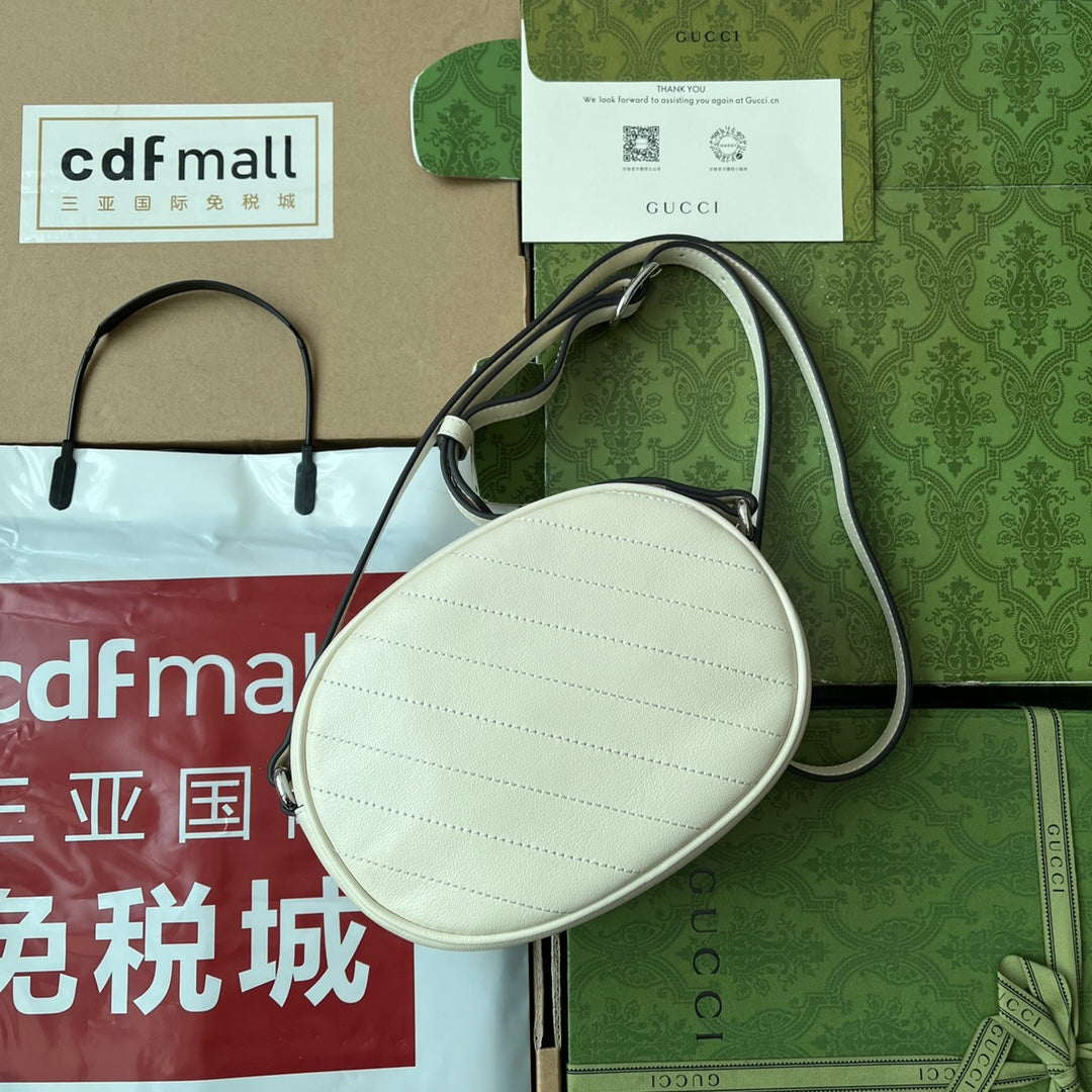 SMALL BLONDIE OVAL SHOULDER BAG 20 IN OFF WHITE CALFSKIN House Of Sarah Bags