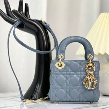 MICRO LADY 12 BAG IN BLUE SAPPHIRE LAMBSKIN House Of Sarah Bags