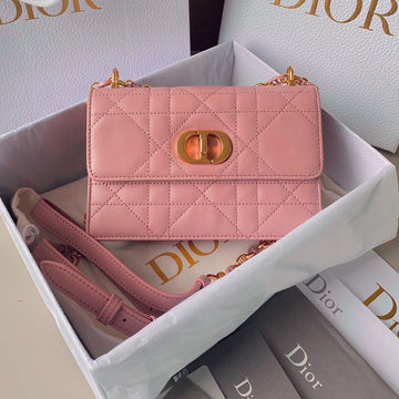 MISS CARO 17 CHAIN BAG IN HOT PINK LAMBSKIN By House Of Sarah