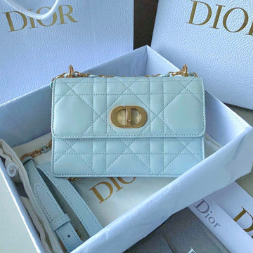 MISS CARO 17 CHAIN BAG IN LIGHT BLUE LAMBSKIN House Of Sarah
