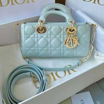 D-JOY BAG 22 IN LIGHT BLUE LAMBSKIN House Of Sarah