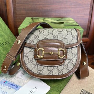 GG 18 HORSEBIT 1955 MINI BAG BEIGE CANVAS AND EBONY CALFSKIN by House Of Sarah