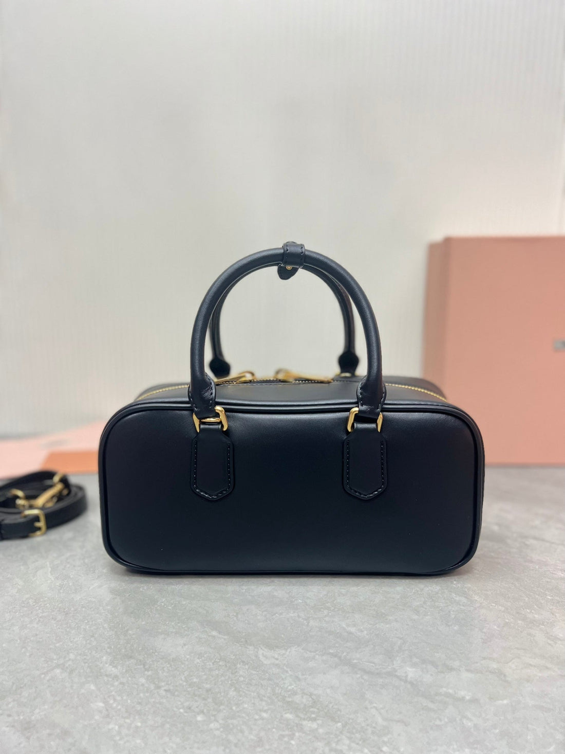 ARCADIE BAG 27 IN BLACK SHINY CALFSKIN House Of Sarah