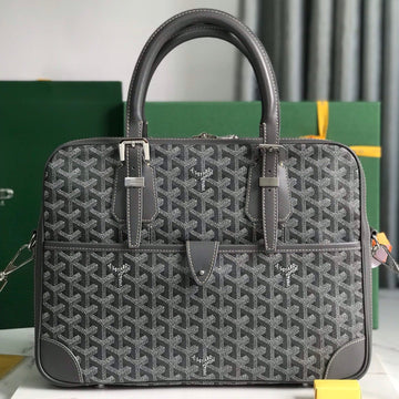AMBASSADE DOCUMENT CASE 35 IN GRAY GOYARDINE CANVAS House Of Sarah