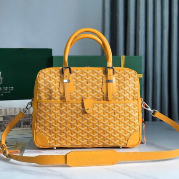 AMBASSADE DOCUMENT CASE 35 IN YELLOW GOYARDINE CANVAS House Of Sarah