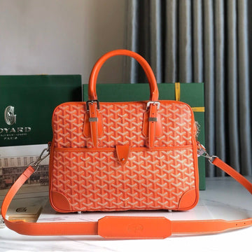 AMBASSADE DOCUMENT CASE 35 IN ORANGE GOYARDINE CANVAS House Of Sarah
