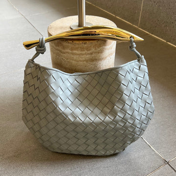 SARDINE 33 WITH CHAIN IN GREY LAMBSKIN by House Of Sarah