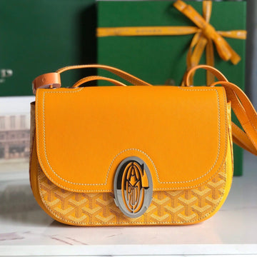 233 BAG 25 IN YELLOW CALFKIN AND GOYARDINE CANVAS House Of Sarah