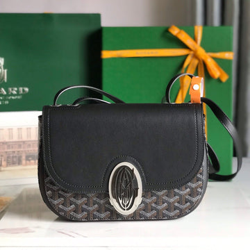 233 BAG 25 IN BLACK CALFKIN AND GOYARDINE CANVAS House Of Sarah