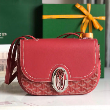 233 BAG 25 IN CLASSIC RED CALFKIN AND GOYARDINE CANVAS House Of Sarah