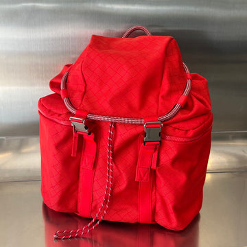 ALTO 42 BACKPACK IN CHERRY RED JACQUARD FABRIC House Of Sarah Bags