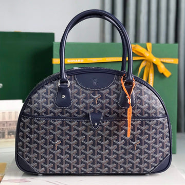 SAINT JEANNE BAG 35 IN OXFORD BLUE GOYARDINE CANVAS AND CALFSKIN by House Of Sarah