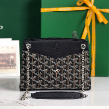 ROUETTE STRUCTURÉ MINI BAG 21 IN BLACK GOYARDINE CANVAS AND CALFSKIN House Of Sarah