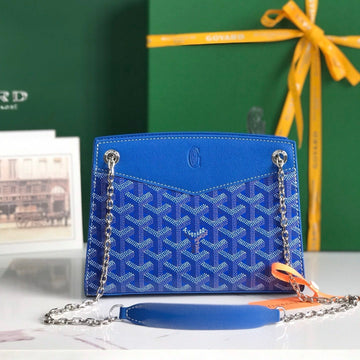 ROUETTE STRUCTURÉ MINI BAG 21 IN SAPPHIRE BLUE GOYARDINE CANVAS AND CALFSKIN House Of Sarah Bags