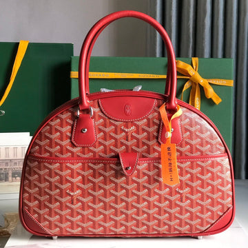 SAINT JEANNE BAG 35 IN RED GOYARDINE CANVAS AND CALFSKIN by House Of Sarah