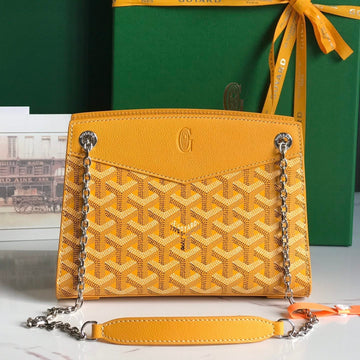 ROUETTE STRUCTURÉ MINI BAG 21 IN YELLOW GOYARDINE CANVAS AND CALFSKIN House Of Sarah