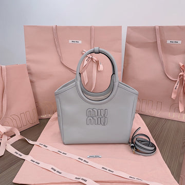 SMALL TOTE BAG 22 IN CHROME GRAY CALFSKIN House Of Sarah