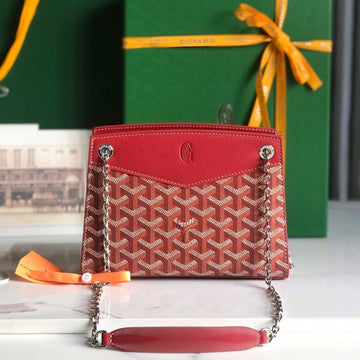 ROUETTE STRUCTURÉ MINI BAG 21 IN CLASSIC RED GOYARDINE CANVAS AND CALFSKIN House Of Sarah
