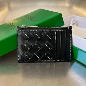 ZIPPED CARD CASE 11 BLACK CALFSKIN House Of Sarah Bags