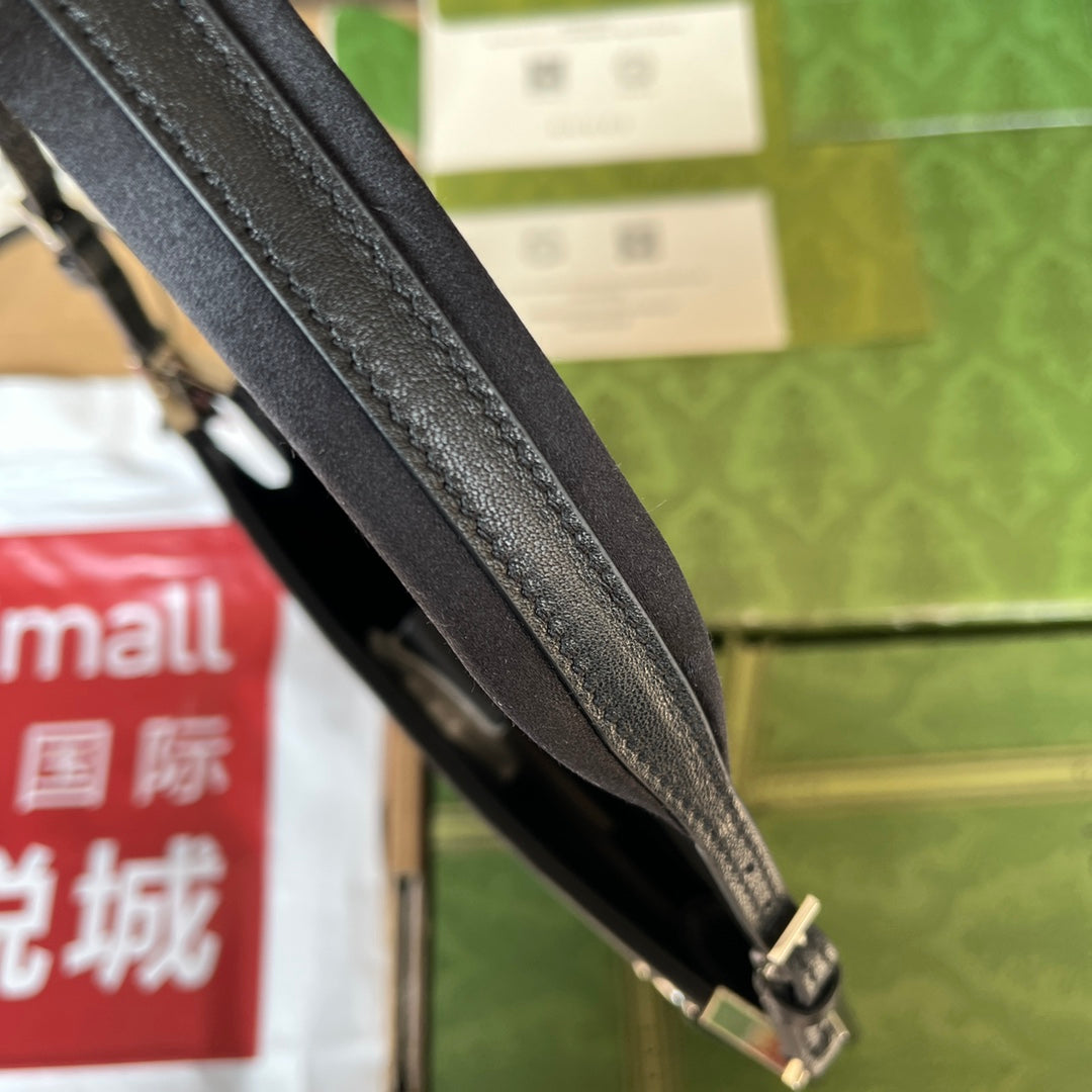 SLIM HORSEBIT SMALL SHOULDER BAG 23 IN BLACK CALFSKIN PALLADIUM HARDWARE House Of Sarah Bags