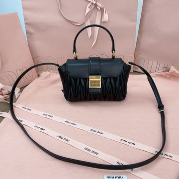 MATELASSÉ BAG 17 IN BLACK LAMBSKIN GOLD HARDWARE By House Of Sarah