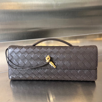BV Long Clutch Andiamo With Handle 31cm Chocolate Calfskin Ghw House Of Sarah Bags