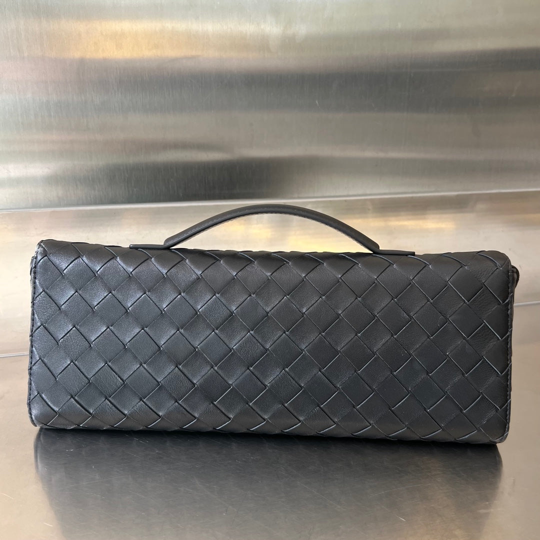 BV Long Clutch Andiamo With Handle 31cm Black Calfskin Ghw House Of Sarah
