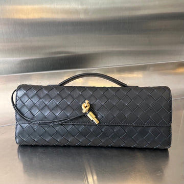 BV Long Clutch Andiamo With Handle 31cm Black Calfskin Ghw House Of Sarah