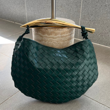 SARDINE 33 WITH CHAIN IN DARK GREEN LAMBSKIN House Of Sarah Bags