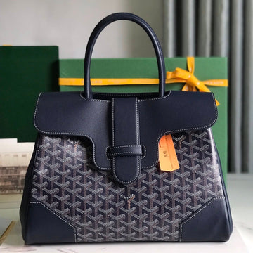 SAIGON SOUPLE BAG 34 IN NAVY BLUE GOYARDINE CANVAS AND CALFSKIN House Of Sarah Bags