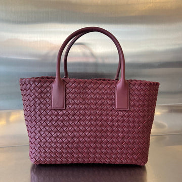 SMALL CABAT 32 IN BURGUNDY RED LAMBSKIN by House Of Sarah