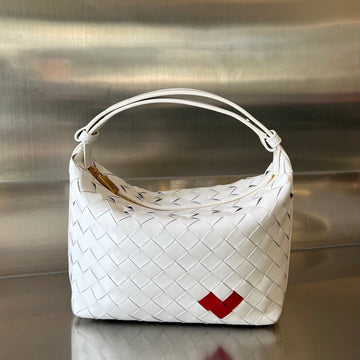 WALLACE 22 BAG IN WHITE MIX RED CALFSKIN House Of Sarah